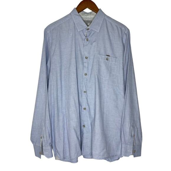 Ted Baker Other - Ted Baker Blue Stapal Long Sleeve Button Front Shirt Size XXL Ted Size 6 Men’s